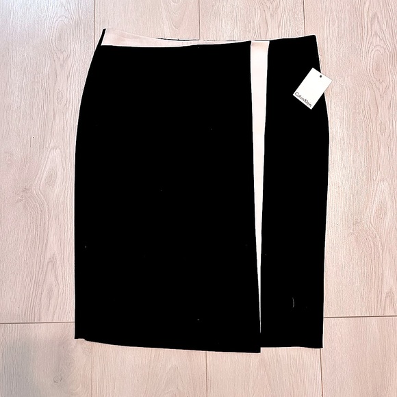 NWT Calvin Klein Asymmetrical Pencil Skirt -Black and white - Picture 2 of 11